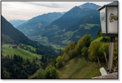 Aussicht vom Jaufenpass auf St.Leonhard und St. Martin