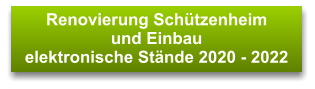 Renovierung Schützenheim  und Einbau  elektronische Stände 2020 - 2022